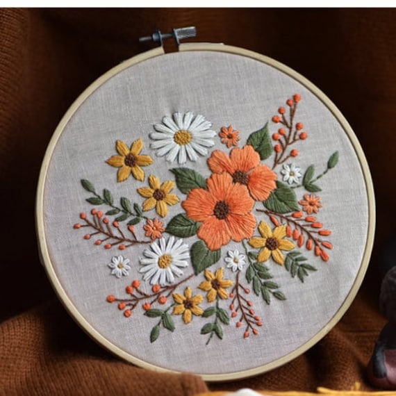 Wholesale DIY Flower Pattern Embroidery Kits 