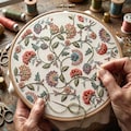 Vintage Floral Hand Embroidery Pattern, Cottagecore Botanical Hoop Art (PDF Download)