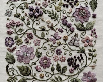Wzór na haft botaniczny Vintage – haft ręczny w formacie PDF