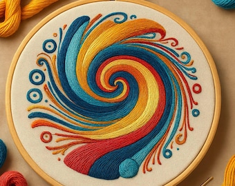 ヴィンテージティーポット刺繍パターン：花柄ニードルポイント（PDF