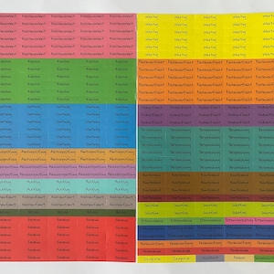 koalaplan 1.980 bunte Sticker/Aufkleber auf 10 DIN A4 Bogen Set für LehrerInnen 1 Sticker = 35 x 9 mm –> Farbsticker Seiten zur Planung