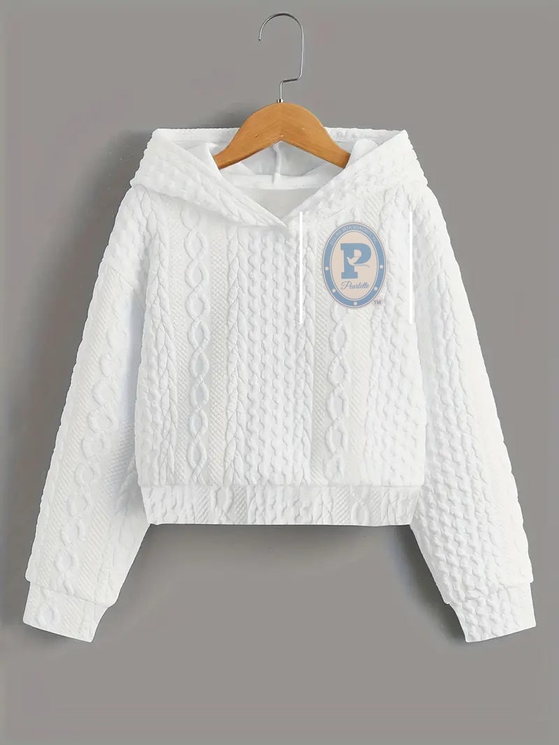 LIMITED EDITION...Embroidered Pearlette Club Hoodie| Pearlette Club Cable Stitch | Zeta Phi Beta Youth | Zeta Phi Beta Sorority