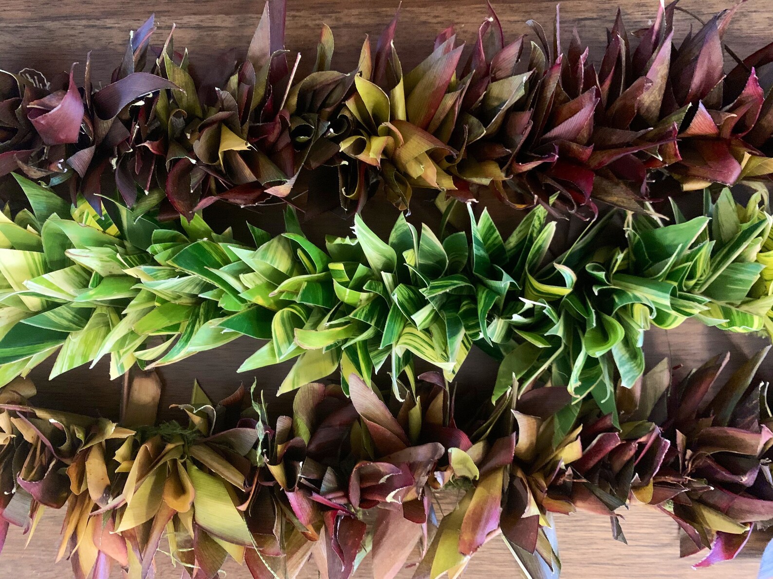 Lei Haku Poo Ti Leaf Ribbon Etsy