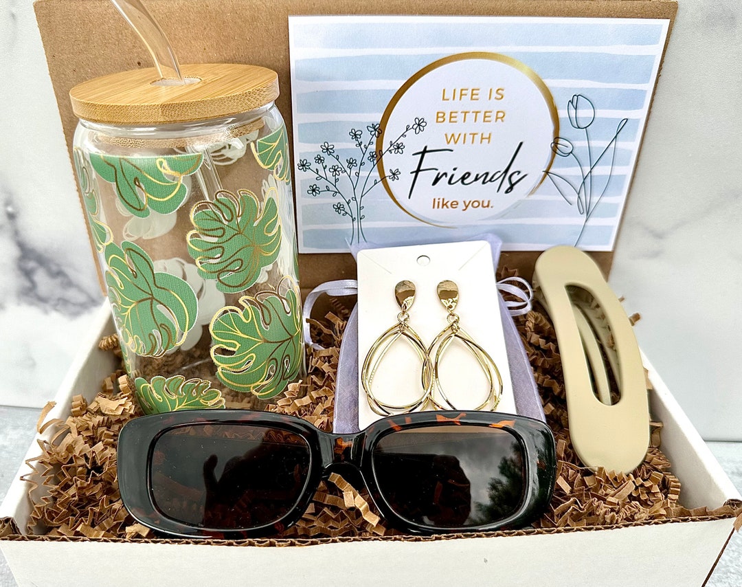 Best Friend Gift Box, Birthday Box for Women, Glass Tumbler, Self Care ...