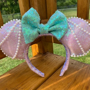 The Little Mermaid Inspired Mickey Mouse Ears, Disney Ears.
