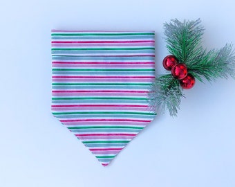 DOG BANDANA | Candy Cane Stripes | Holiday Bandana | Christmas | Bandana | Dog Bandana | Holidays | Candy Cane | Handmade | Free Shipping