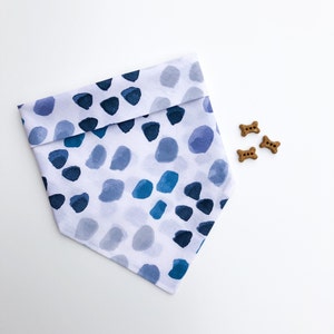 DOG BANDANA | Blue Pebble Beach | Made in US | Free Shipping | Handmade | Cotton | Bandana | Puppy Bandana
