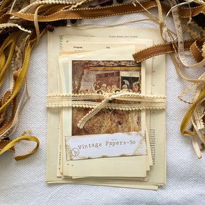 Vintage Paper Bundle, 50 Pages - All Originals, From 10 Different Sources