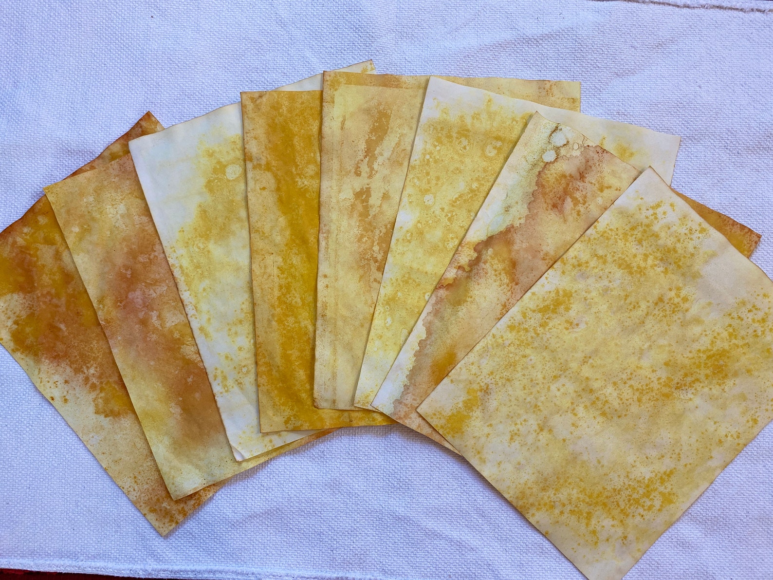 Turmeric Handdyed Paper Pack Yellow & Orange Etsy