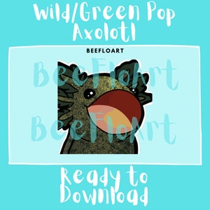 Animated Wild/Green Axolotl (Pop Cat) | Emote | Ready to Download