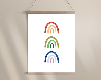 Regenboog Print, Nursery Art, Printable Art, Minimalistische Poster, Instant Download, Printable Wall Decor, Boho decor, Baby Digital Print