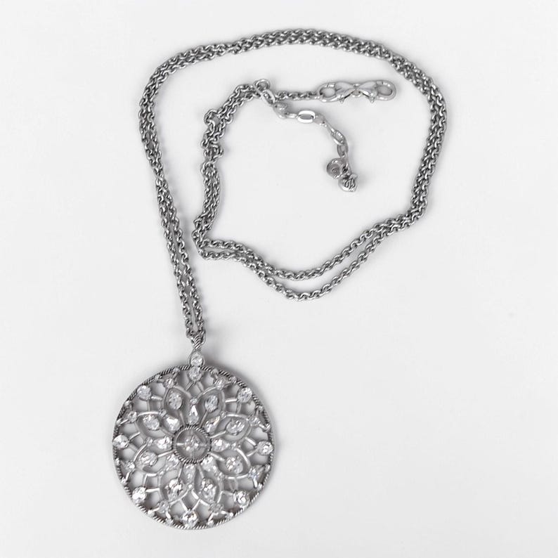 Brighton One Love Circle converteerbare ketting verzilverd filigraan 18-38 inch afbeelding 1
