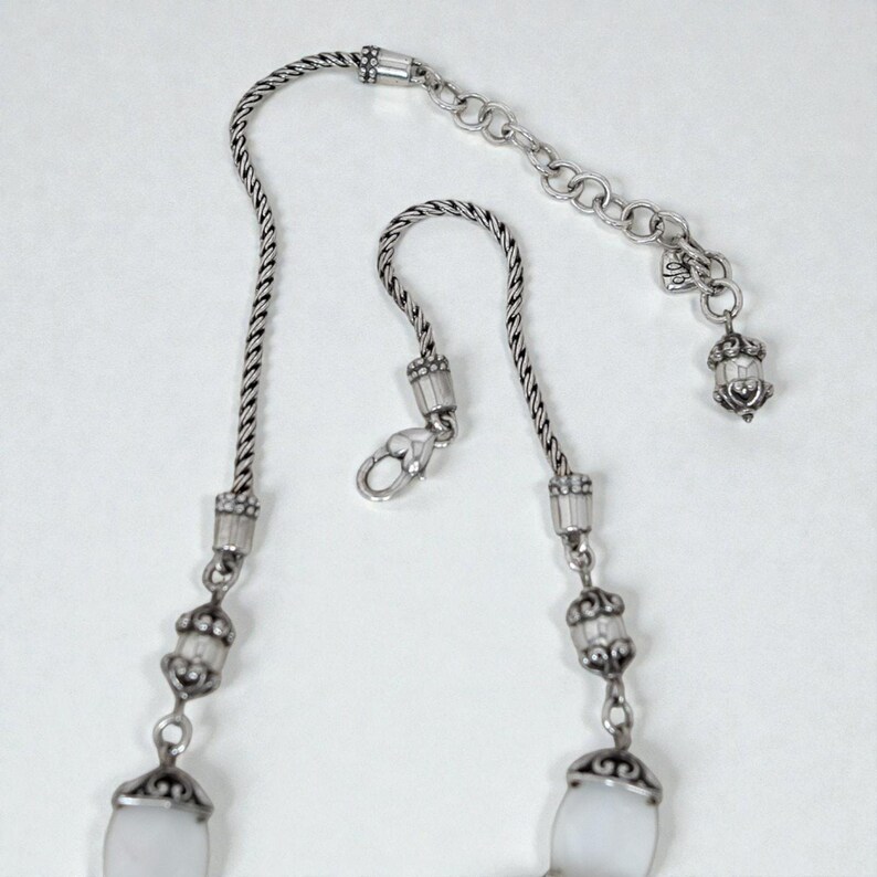 Brighton Mother Of Pearl Abalone Beaded Necklace Silver Plated Coastal Retired image 4