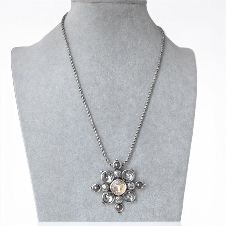 Brighton Serena Pendant Necklace Champagne Bronze Stones Twisted Chain Retired image 7