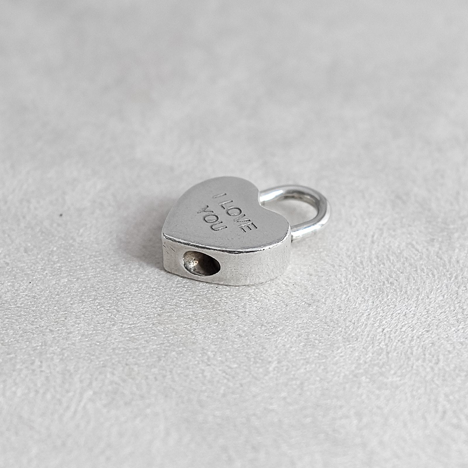 40s 『I LOVE YOU』チャーム スターリングシルバーネックレス ティファニー スターリングシルバー「I LOVE YOU」ハート パドロック