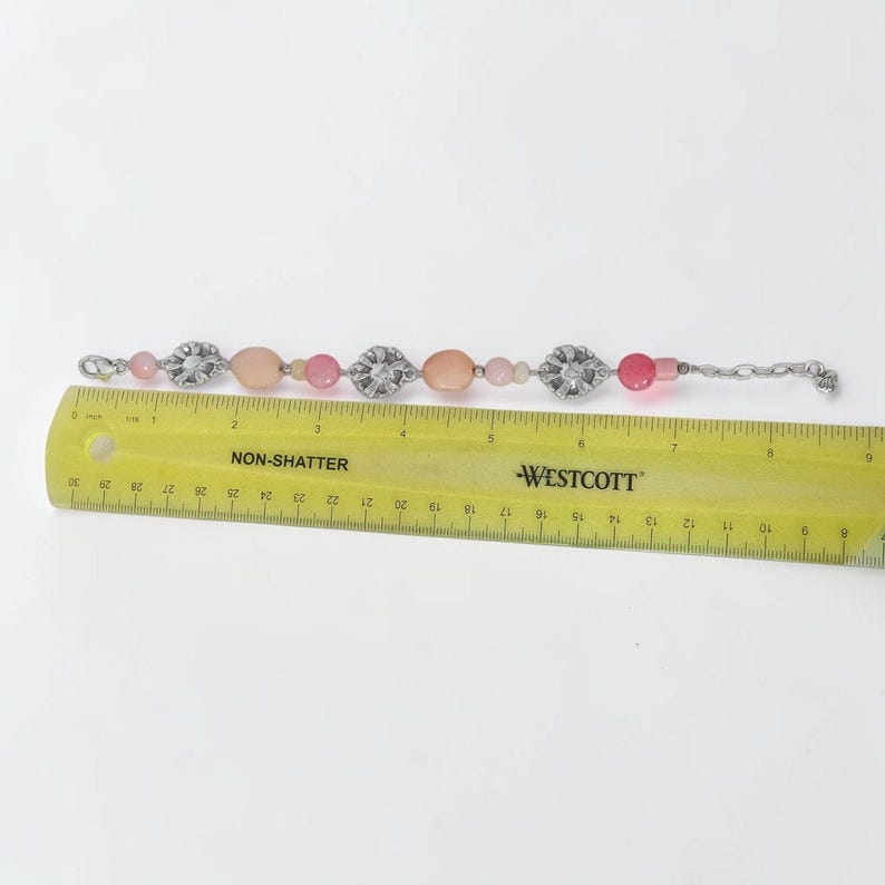 Brighton Paradise tuinarmband Daisy Charms roze stenen kralen zilver gepensioneerd afbeelding 5