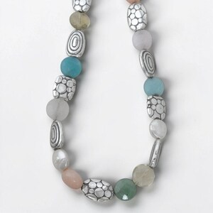 Brighton Gelato Pastel Pebble Perlen-Halskette Silber Spacers Multicolor im Ruhestand Bild 5