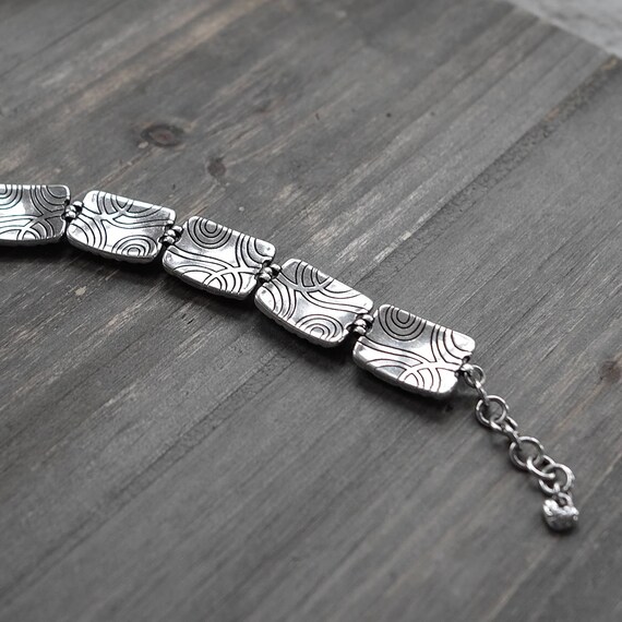 Brighton Maya Link Bracelet Silver Plated Wavy De… - image 6