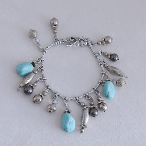 Brighton Persiana Faux Türkis Bettelarmband Toggle Verschluss Two Tone FLAW