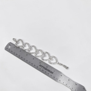 Brighton Open Hearts Retired Link Bracelet Etched Crystal Silver Plated image 2