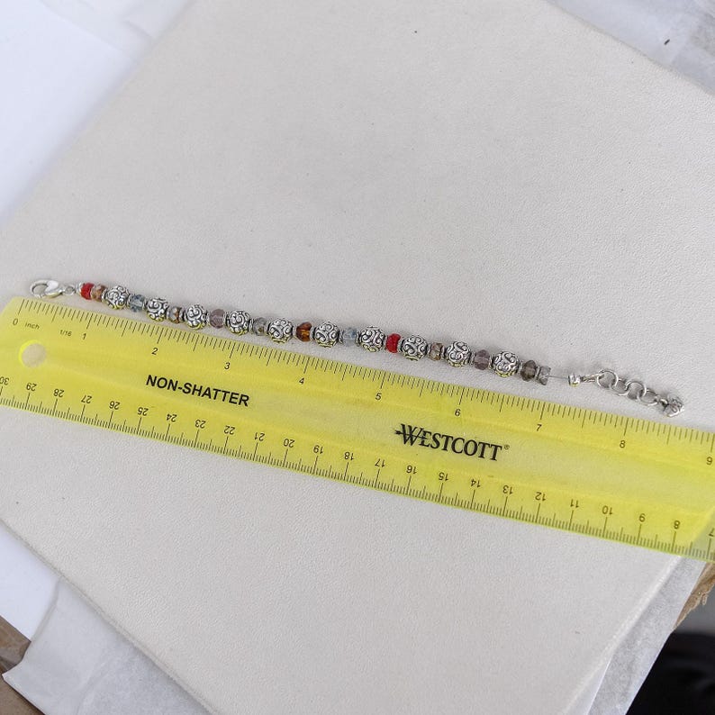 Brighton Latika Multicolor Crystal Beaded Bracelet Silver Plated Retired Clasp image 4