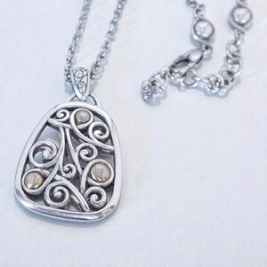 Brighton Adara Oval Reversible Pendant Necklace Mixed Metal Two Tone Retired image 2