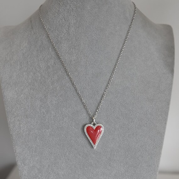 Brighton Dazzling Love Necklace Red Enamel Heart … - image 8