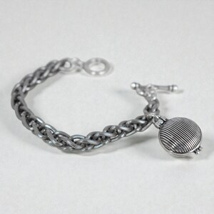 Brighton Healing Heart Silver Locket Bracelet Toggle Clasp Clear Crystal Retired image 7