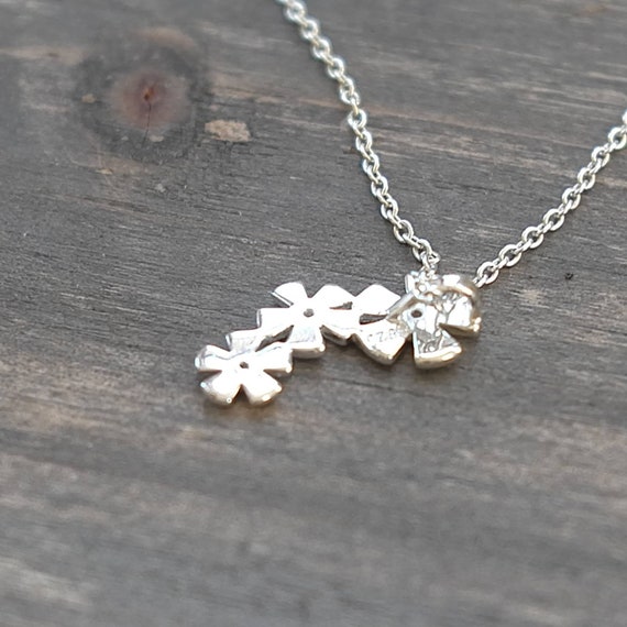Sterling Silver 925 Three Tiny Daisy Flowers Pend… - image 7