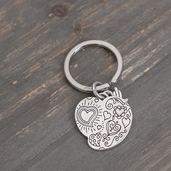 Brighton Keychain Key Ring Heart Shape Peace Dove… - image 2