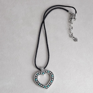Collier pendentif coeur indé Brighton : argent style sud-ouest, réglable image 1