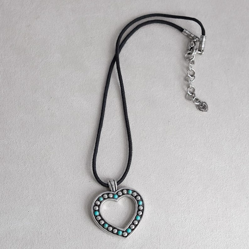 Collier pendentif coeur indé Brighton : argent style sud-ouest, réglable image 1
