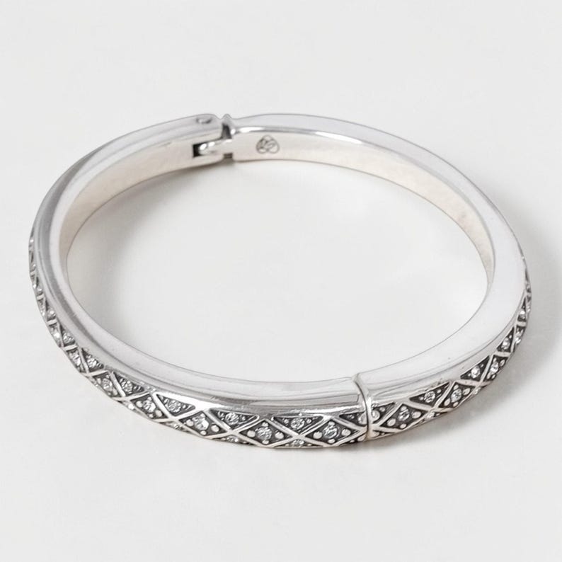 Bracelet jonc articulé diamant Brighton incrusté de cristal magnétique JB0392 2,5 pouces image 2