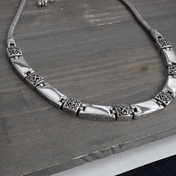 Brighton TRIBECA Necklace Silver Plated Rectangul… - image 3