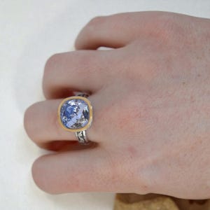Brighton Venusian Lavender Blue Swarovski Crystal Gold & Silver Ring Size 8 image 5