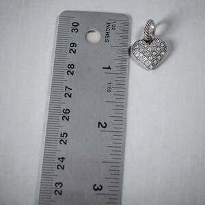 Brighton Diamond Heart ABC Dangle Charm Bracelet Charm Silver Plated Crystal image 3