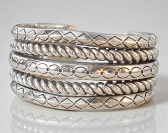 Bracelet manchette épais Brighton Tropic Heart plaqué argent