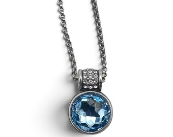 Brighton Meridian Aurora Crystal Petite Necklace JM7592 Silver Pendant 16-18"
