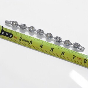 Brighton Heiress Two Tone Link Bracelet Gold Silver Rhinestone Crystal Retired image 6