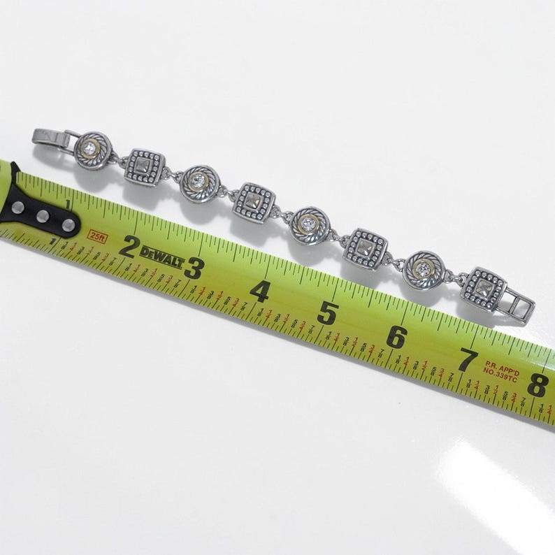 Brighton Heiress Two Tone Link Bracelet Gold Silver Rhinestone Crystal Retired image 6