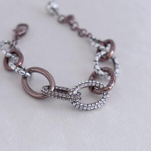 Brighton Pebble Pave Bracelet: Bronze Tone Oval Links, Crystal Accents image 4