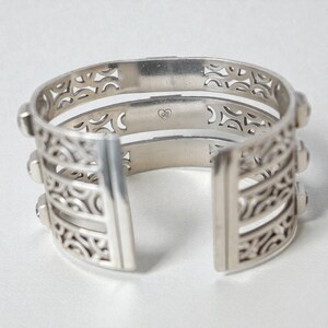 Brighton Bloc Haus Wide Cuff Bangle Bracelet Crystal Architectural 1.5 Inch image 5