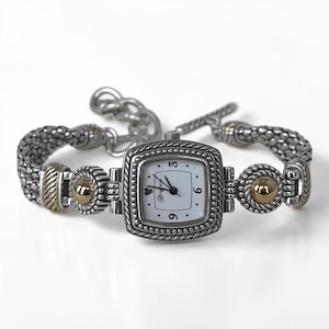 Brighton Tuscany Two Tone Gold Silver Watch Toggle Quartz New Battery Retired