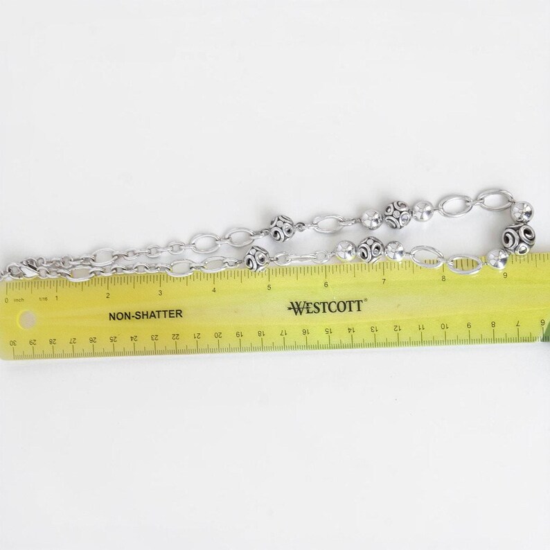 Brighton Contempo Sphere Station Necklace Silver Plated 18-21" Adjustable Scroll image 8