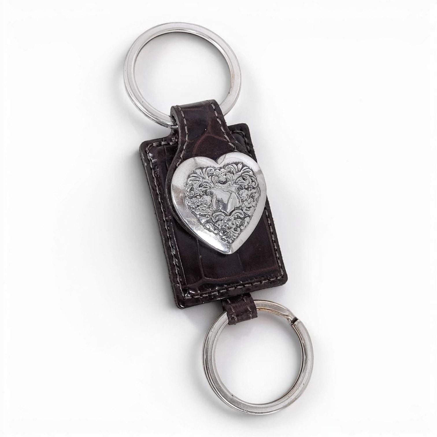 Brighton Keychain - Etsy Brighton Red Heart Leather Keychain with Silver-Tone Heart Accent main image 0