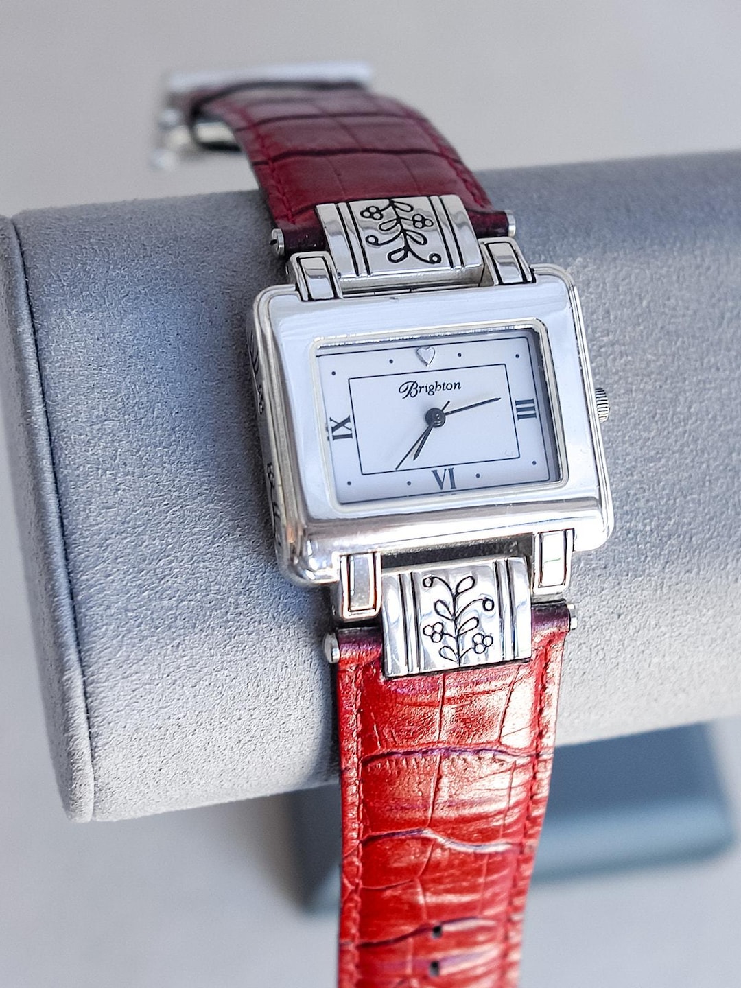 Vintage Brighton Dresden Watch: Reversible Red Black Leather