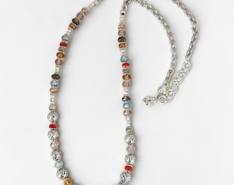 Long collier de perles Latika Brighton Plaqué argent Multicolore