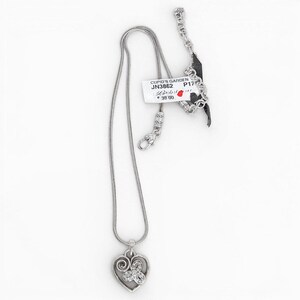 Brighton Cupids Heart Pendant Necklace Rhinestone Crystal Silver Plated NWT image 2
