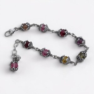 Vintage Brighton Glass Mountain Beaded Bracelet Multicolor Caged Crystal Retired image 5