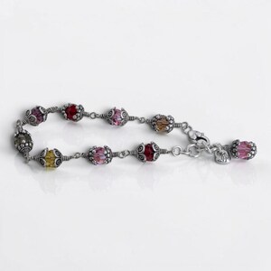 Vintage Brighton Glass Mountain Beaded Bracelet Multicolor Caged Crystal Retired image 6